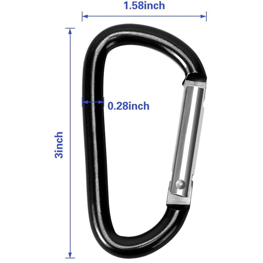 Heavy Duty Aluminum Carabiners 3″ 100-Pack