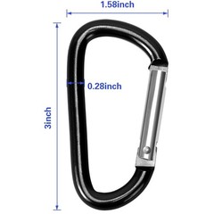 Heavy Duty Aluminum Carabiners 3″ 100-Pack
