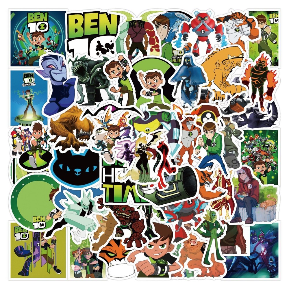 Mix 10/50 PCs Ben 10 Cartoon Luggage Notebook Laptop Car Sticker – No Duplicate