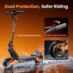 Dual Motor Electric Scooter Adults 1600W Off-road E-Scooter 32MPH 35Miles W/ APP