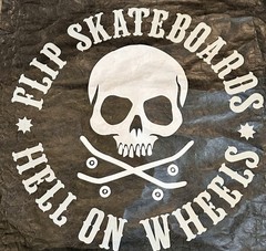 Rare Vintage 1990/2000 FLIP SKATEBOARDS Hell On Wheels Poster Banner Sign SKULL!