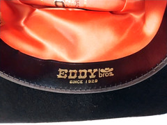 ⚫ Western Style Eddy Bros Cowboy Hat 100% Wool Felt Black Leather Band 6 3/4″