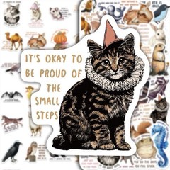 30Pcs Random Cute Inspirational Animal Positive Quote Cartoon Waterproof Sticker