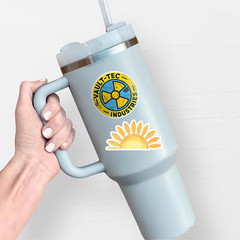 Vault-Tec Logo Waterproof Vinyl Stickers – 3-Inch Round Durable Self-Adhesive