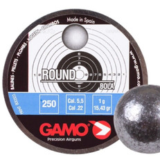 GAMO 250 Count ROUND BALL 5.5mm .22 Caliber Air Rifle Training Pellets