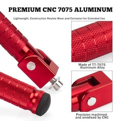 M8 Motorcycle Foot Pegs 90 Degree Foldable Bike Pegs CNC Anti-Skid Red