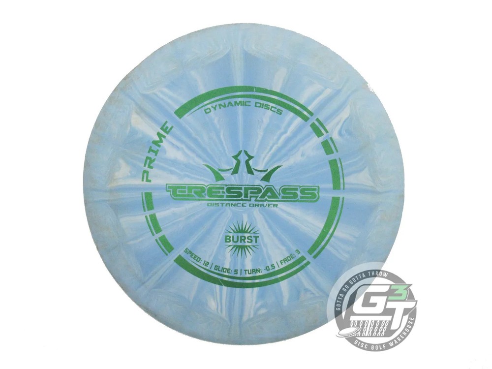 USED Dynamic Discs Prime Burst Trespass 174g Blue Green Foil Driver Golf Disc