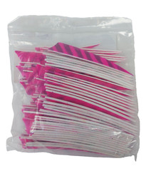 100pk Gateway Feathers 4″ Right Wing: Shield Faux Barred Pink 400RSBFP-100