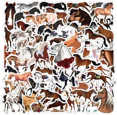 Horse Stickers for Kids Teens Adults, 60Pcs Cartoon Horse Riding Stickers for Wa