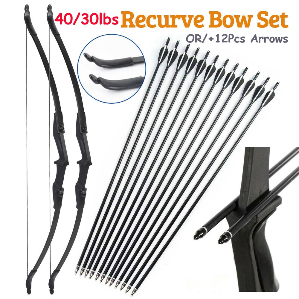 57 inch Right Left Hand Takedown Recurve Bow OR 12Pcs Arrows Set Archery Hunting
