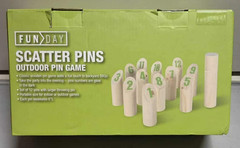 FUNDAY Wooden Lawn Outdoor Throwing Game 12 Scatter Pins Game -Glow in the Dark!