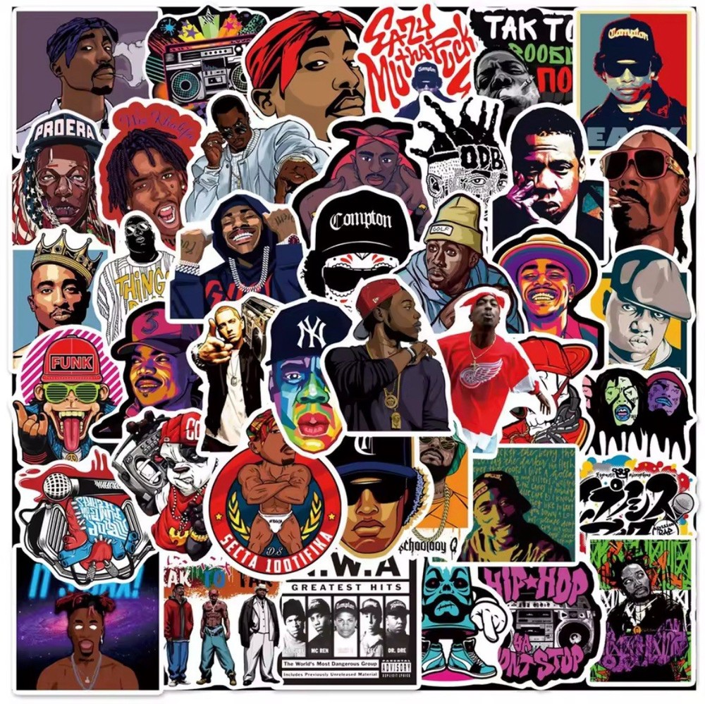 25 Piece Mix Lot 2” West Coast Rap Hip-Hop Stickers, Waterproof *FREE SHIPPING*