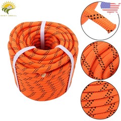 1/2in × 120ft Double Braided Polyester Rope Breaking 5174 Pounds Orange Black