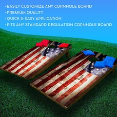 C196 Distressed Flag Cornhole Board Wrap LAMINATED Wraps Decals Vinyl Sticker