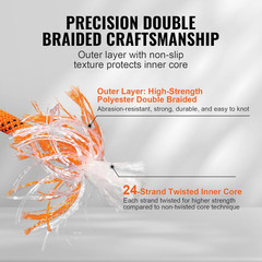 Double Braided Polyester Rope, 3/4 in X 220 Ft, 24 Strands, 20000 LBS Breaking S