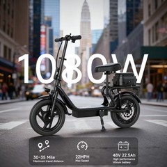 Electric Scooter with Seat for Adults,Commuter Foldable 500W 48V 22Ah Battery US