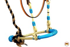 Hilason Western Horse Headstall Tack Bridle American Leather Bitless Rein with