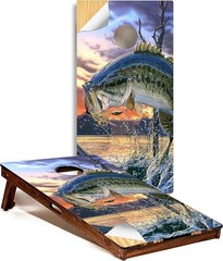 Cornhole Board Wrap GRAPHIX Express – Fish C220 Bass Fishing – Laminated Weather