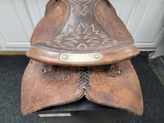 Tooled Leather 15″ Simco Western Saddle a-x