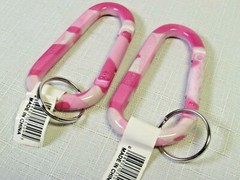 2X Camouflage Carabiners Pink 3″ Aluminum Carabiner D-Ring Key Chain GIRLS LADY