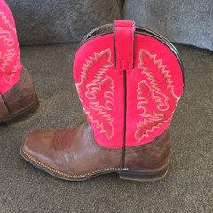 Nocona Boots FR4502 Pink & Brown Western Cowboy Boots Women’s US 10B