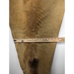 Devon-Aire Tan Suede Leather Equestrian Riding Chaps Medium Style 225 Zip Buckle