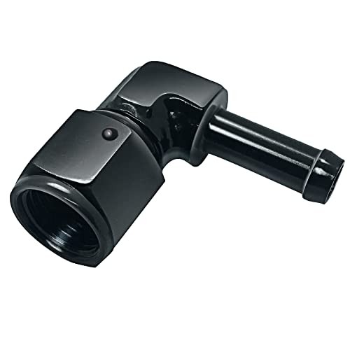6AN Female to 5/16 Barb 90 Degree Elbow Swivel 6AN to 5/16 Black-90 Deg