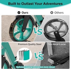 Kick Scooter for Kids 5-12, Teens, Adults, CPSC Certified Foldable Lightweigh…