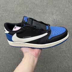 DM7866-104 Travis Scott Fragment AJ 1 Low OG Blue Black Men’s Size 4-13