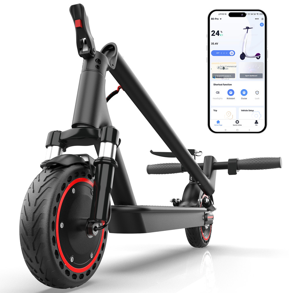 UPDATED ELECTRIC SCOOTER FOLDABLE SCOOTER W/APP &DOUBLE SHOCK ABSORPTION 10.5AH