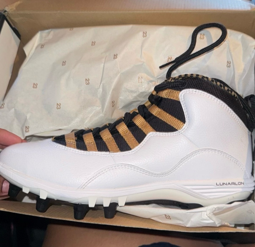brand new item in your image is a pair of Air Jordan 10 TD Mid Football Cleats