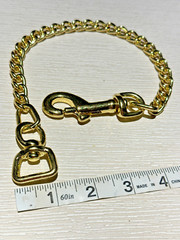 Rare 17” Miniature Donkey/Horse Show Lead Chain –Brass Plated w/ 3mm Small Links