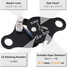 Climbing Ascender Fall Protection Rope Grab Belay Device Gear Aluminum Alloy …
