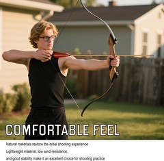 12Pcs 33″ Wooden Arrow LongBow Hunting Red Lightning Turkey Feather Fletching
