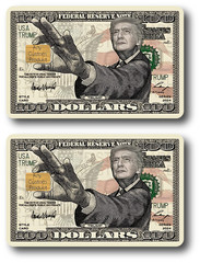 Trump 2024 Bill «Holding Chip» Credit Card Skin 2-Pack – Parody Decal