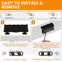 PUKESI 45 Degree Offset Rail Mount for MRails, 3 Slots 5 Slots Aluminum 45° O…