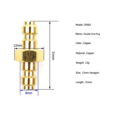 Foster Connect PCP 8mm Male Quick Disconnect Adaptor Double Male Fill Nipple
