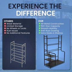 Disc Golf Storage Rack – Holds 140+ Discs & Bag Stand Organizer