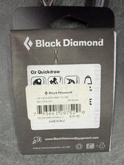 Black Diamond Oz Quickdraw 12 cm Aluminum Carabiners Rock Climbing Quickdraw