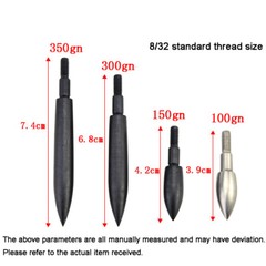 12PK Archery Arrowheads 100-350Gr Target Points Field Tips Screw Arrow Practice