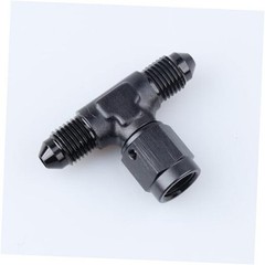 -3 AN Male Flare Tee Fitting Adapter with AN3 Female Swivel On Side 3AN Black