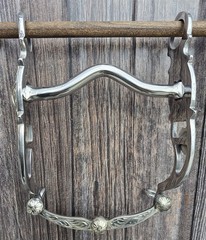 Western Silver Show Bit – 5 Inch Mouth – Low Port – Large Oval Concho Cheek