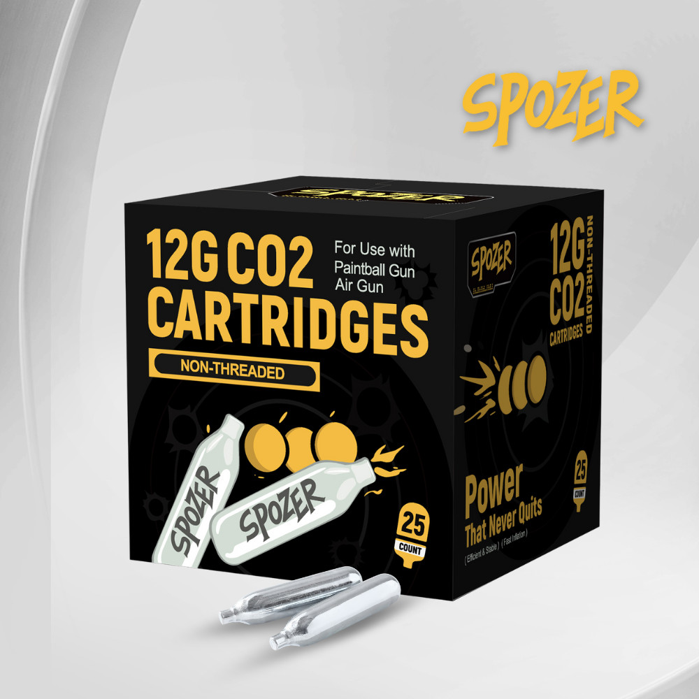 12g CO2 Premium Gas Capsules Cartridges Spozer Standard Size For Airsoft BBS