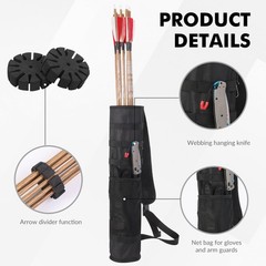 Archery Lightweight Back Arrow Quiver Dual Use Foldable Compact Hip Arrows Ba…