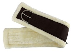 HORSE GIRTH Nylon Web Front Premium Maize Fleece Back 6.5″ Wide with 1″ D-Rings