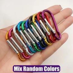 10 PCS Aluminum Carabiner D Shape Spring Clip Snap Key Hook Keychain Buckle