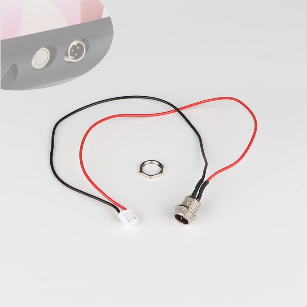 Hoverboard Charger Port Replacement 3 Prong 2 Wire for Self-Balancing Scooter