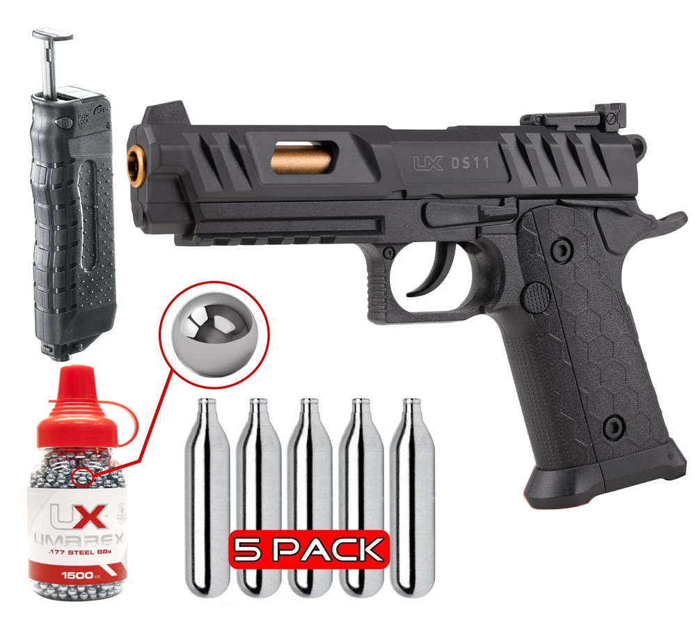 Umarex DS11 .177 Cal Air Gun 1911 CO2 BB Gun + BBs, CO2 & Speed loader (2252128)