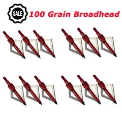 12PCS 22» Crossbow Bolts Carbon Arrows +12 Broadheads 100 grain Target Hunting