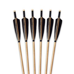 12Pcs Handmade Hunting 33″ Wooden Arrow LongBow RECURVE With Medieval Tip Point
